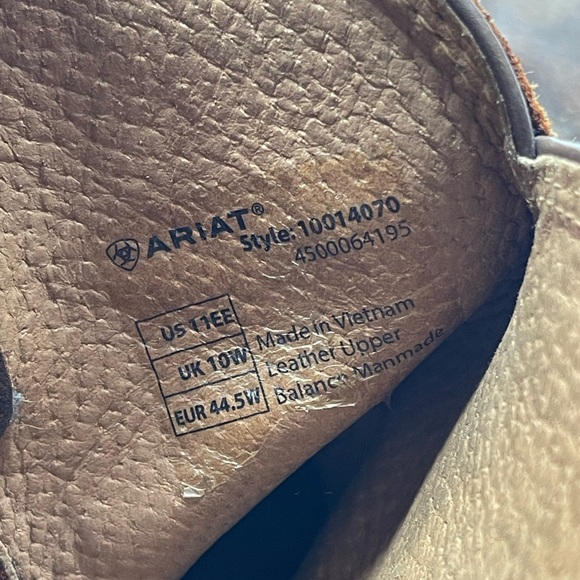 ARIAT Brown Oiled Rowdy Hybrid Rancher Western Boot Size 11EE (Wide) - Picture 7 of 7